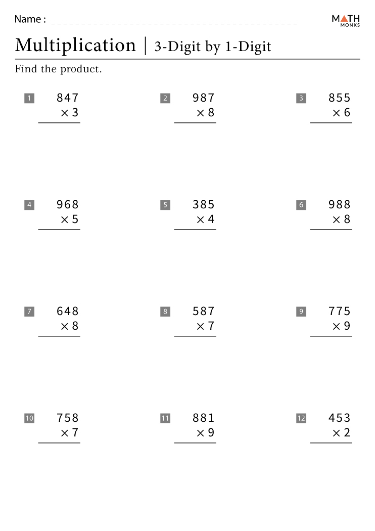 5th Grade Multiplication Worksheets with Answer Key