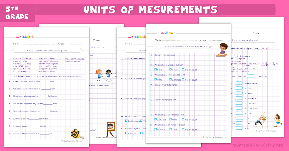 5th grade measurement worksheet