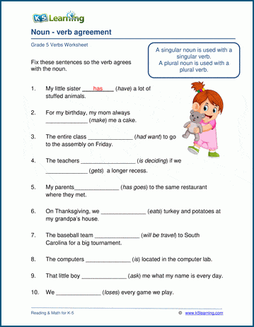 5th grade nouns worksheet