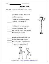 5th grade poetry worksheet