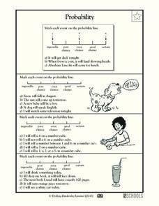 Probability Worksheet for 4th - 5th Grade | Lesson Planet