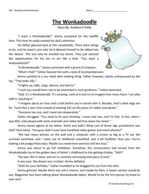 5th grade reading skills worksheet