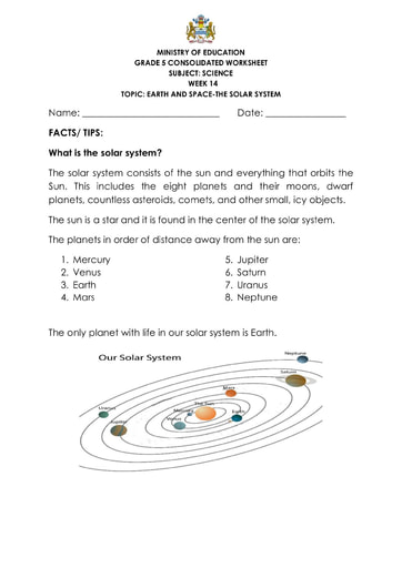 Grade 5 - Worksheets - Science