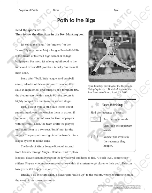 5th grade sequencing worksheet