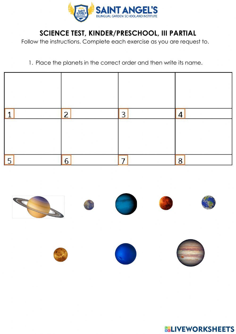 Solar system interactive activity for Fifth grade | Live Worksheets ...