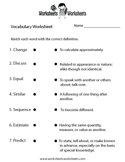 5th grade vocabulary worksheet printable