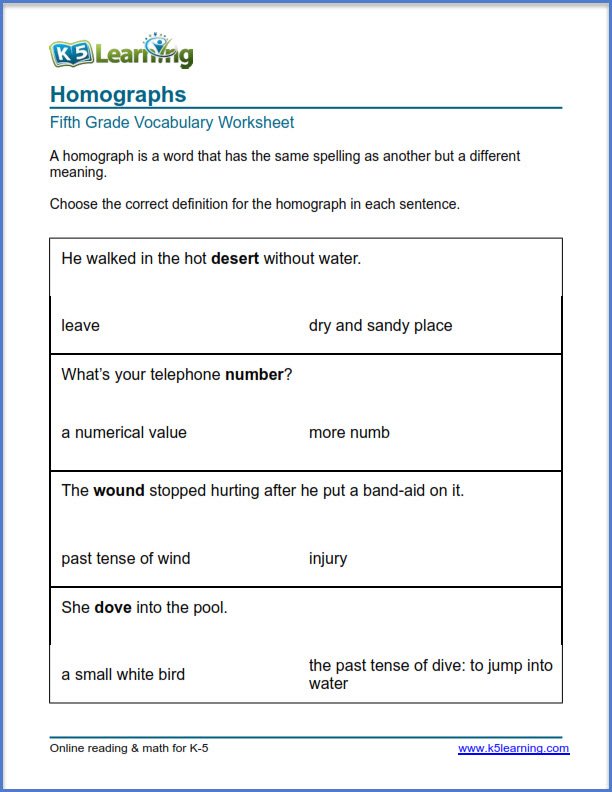 new grade 5 vocabulary worksheets | Worsheets library | Worsheets library