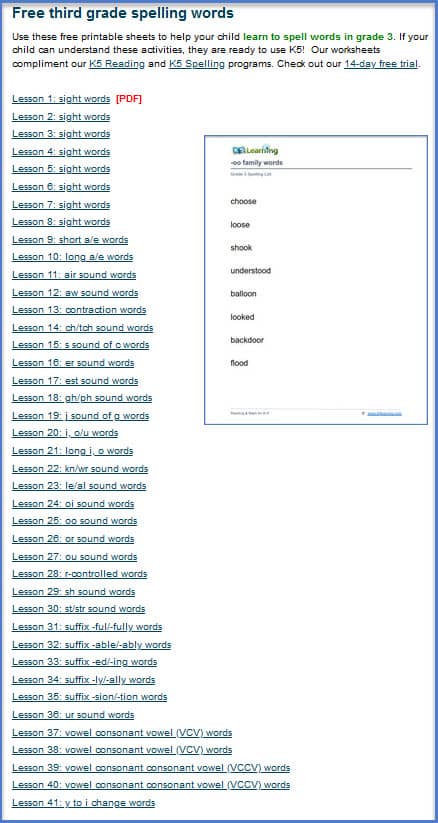 Lists of spelling words for elementary school | Worsheets library