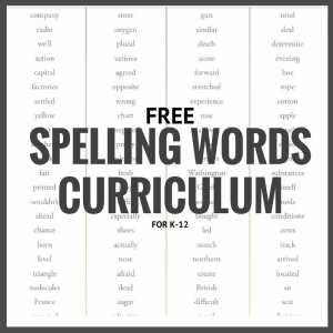 Free Spelling Curriculum for Elementary &  High School