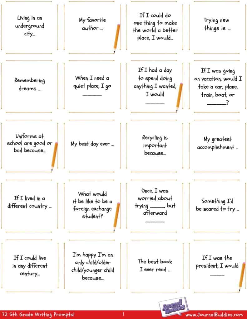 5th grade writing worksheet pdf