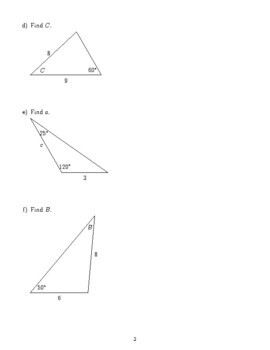 6 310501 law of sines and cosines review kuta with answers