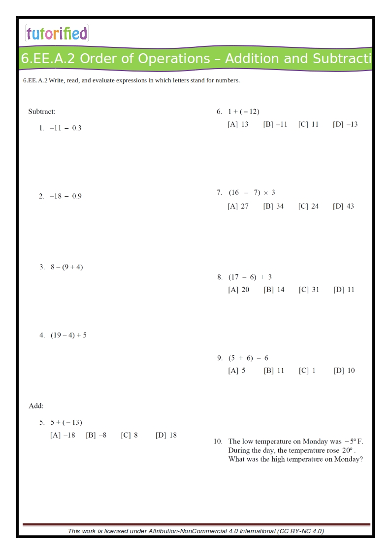 6 ee 5 worksheet