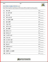 Expressions and Equations 6th Grade