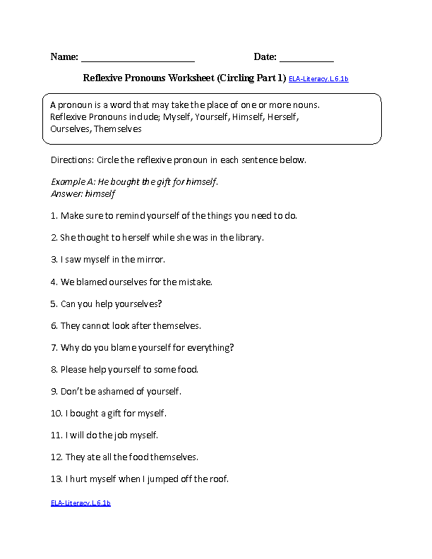 6th Grade Common Core | Language Worksheets