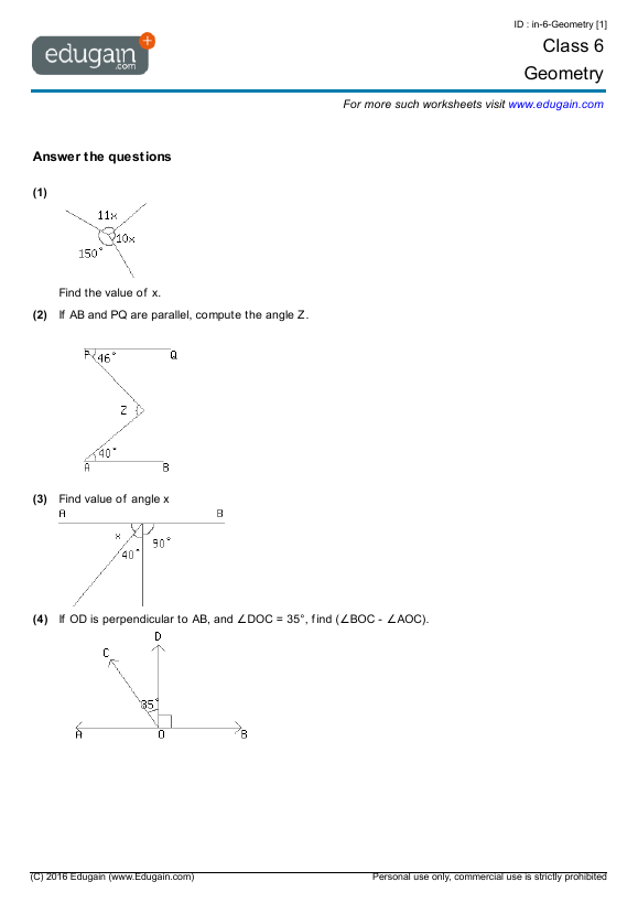 Grade 6 - Geometry | Math Practice, Questions, Tests, Worksheets ...