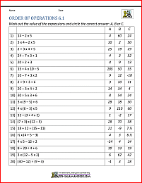 6th Grade Math Worksheets