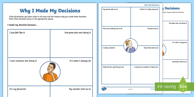6 most important decisions you ll ever make worksheet