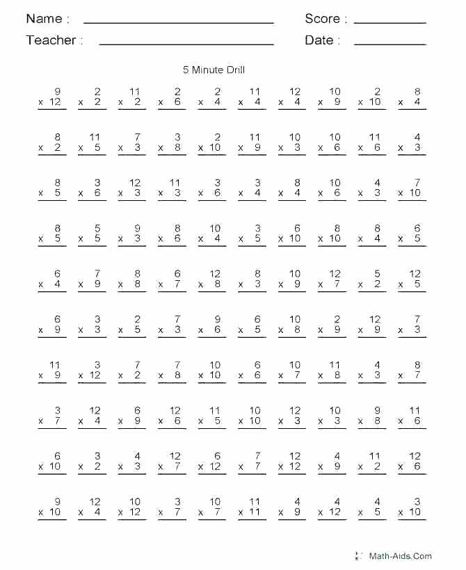 6 s multipulcation 5 min drill