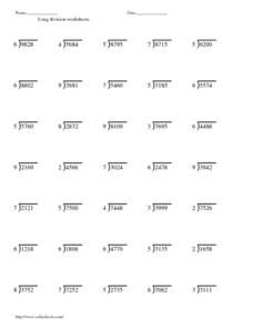 Long Division Worksheets 3rd - 6th Grade Worksheet | Division ...