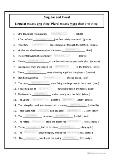 6th Grade English worksheets - Edform