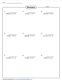 6th Grade Math Worksheets