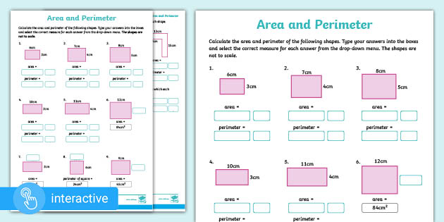 ? KS2 Area and Perimeter Interactive Worksheet 