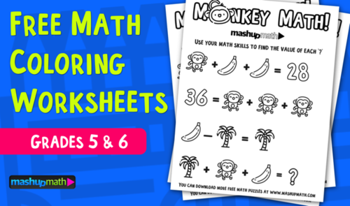 Free Math Coloring Worksheets for 5th and 6th Grade — Mashup Math