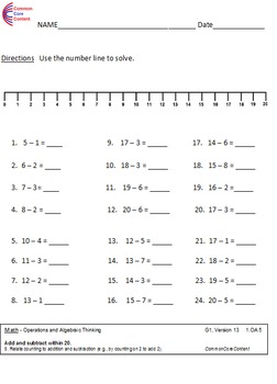 1.OA.5 Operations First Grade Common Core Math Worksheets ALL ...