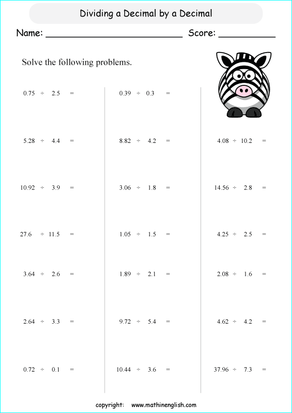 Printable primary math worksheet for math grades 1 to 6 based on ...
