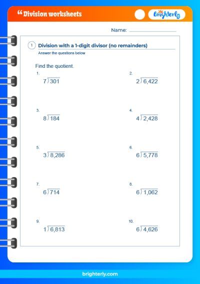6th grade division worksheet printable