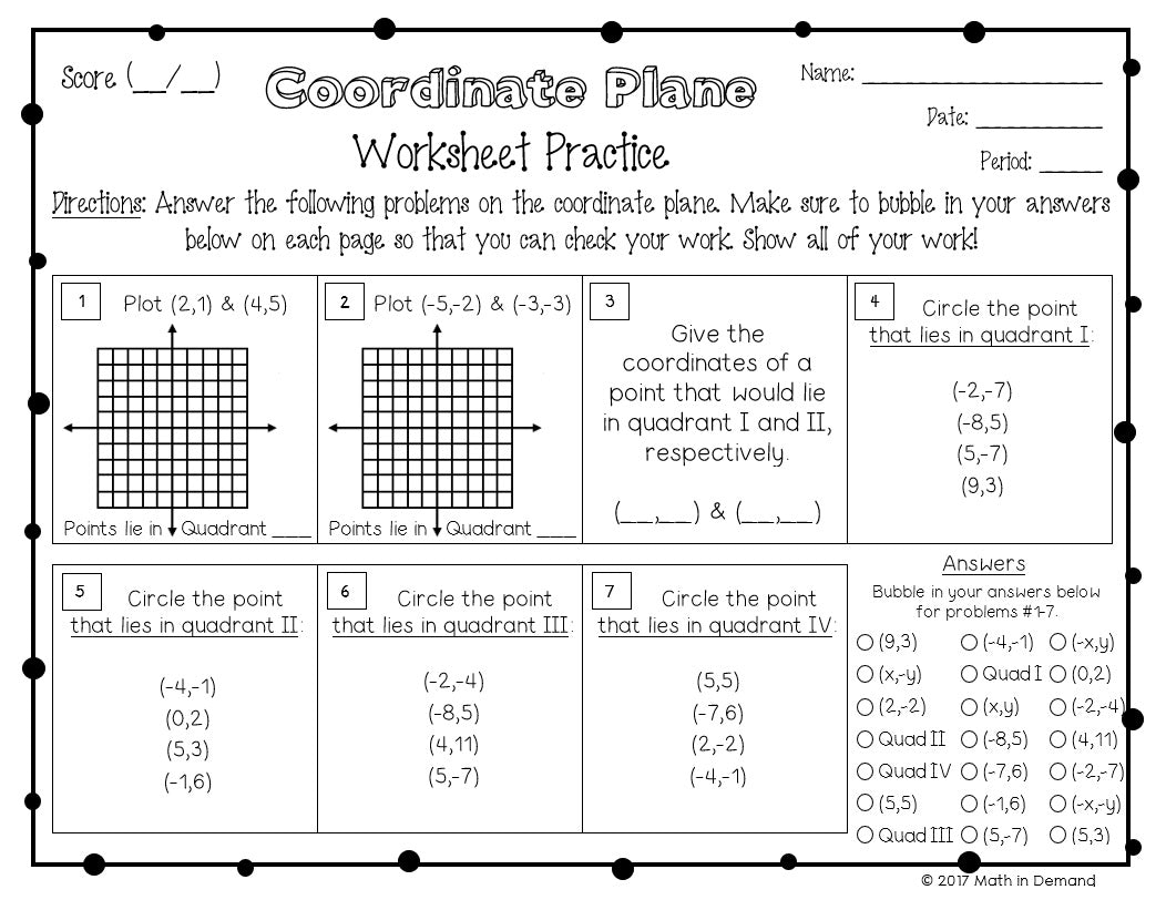 6th Grade Math Worksheets - Math in Demand