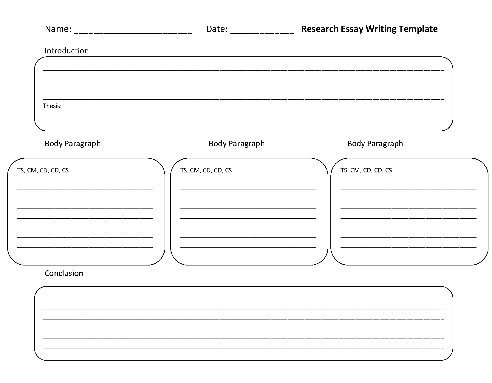 Writing Template Worksheets | Research Essay Writing Template ...