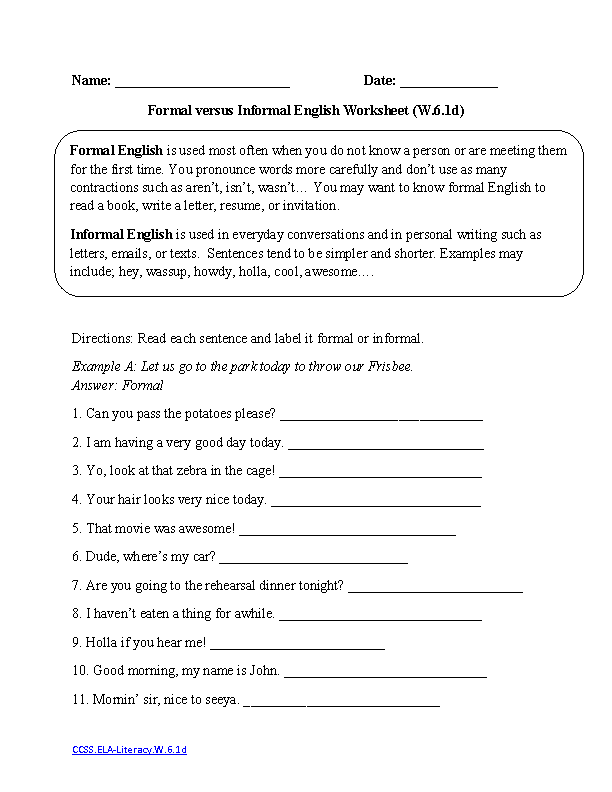 6th grade essay writing worksheet