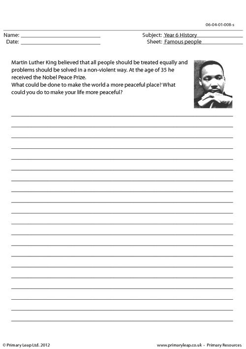 History: Essay writing Martin Luther King | Worksheet ...