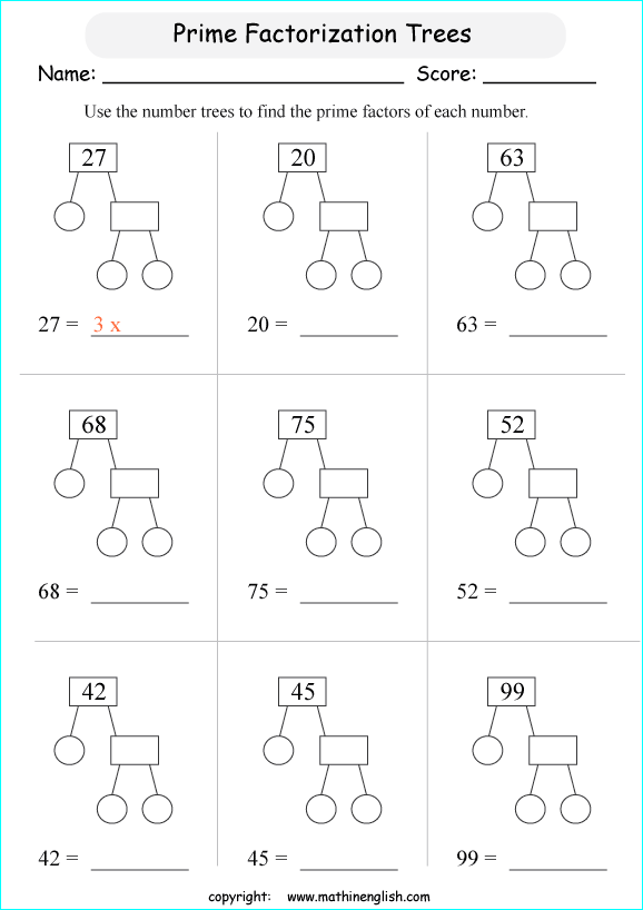 Printable primary math worksheet for math grades 1 to 6 based on ...