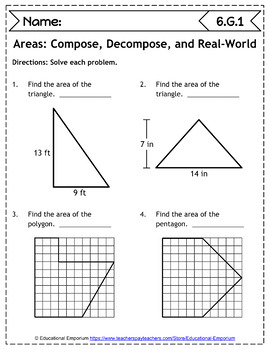 6th grade geometry worksheet pdf
