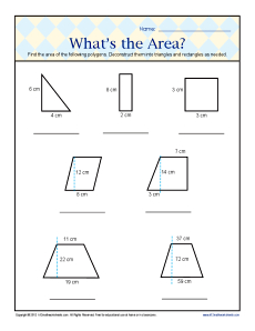 Whats the Area? | 6th Grade Geometry Worksheets