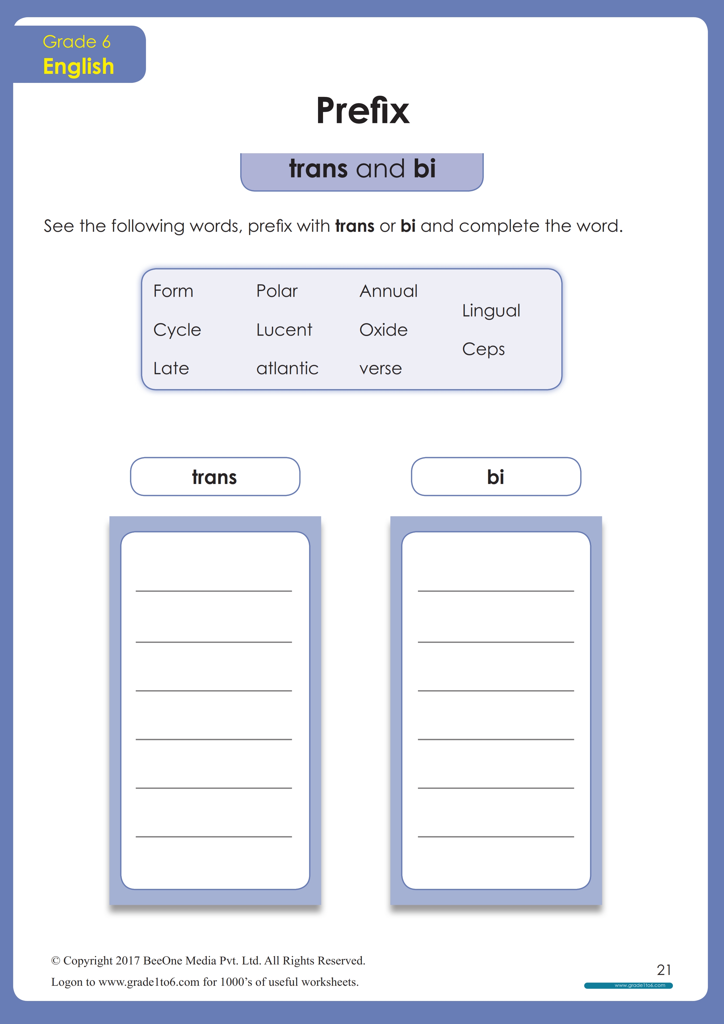 6th grade grammar worksheet pdf