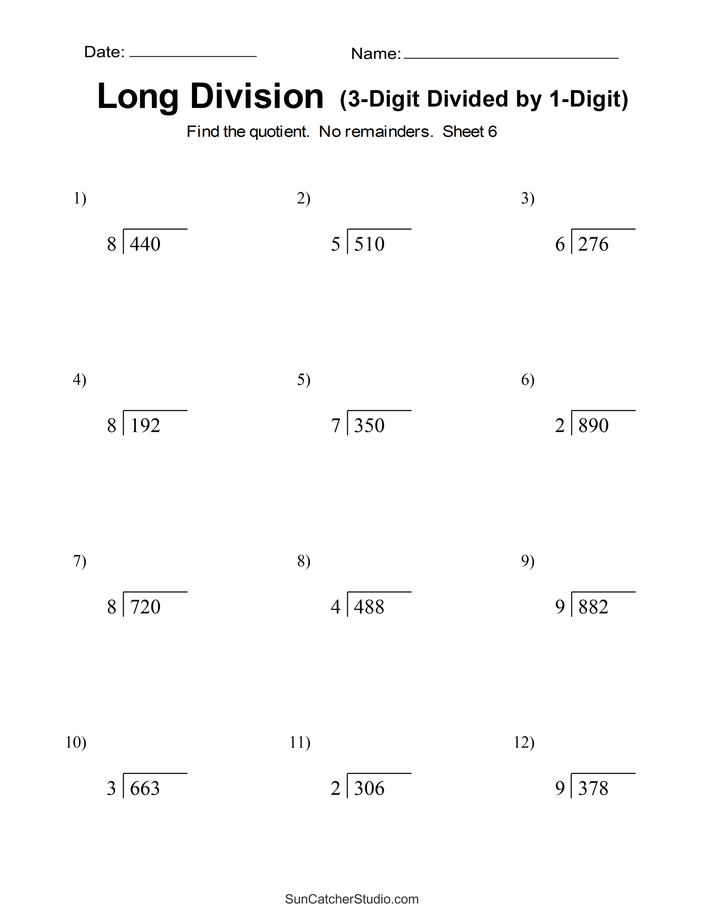 Long Division Worksheets &  Problems (Free Printable Math Drills ...