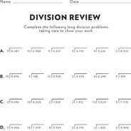 6th grade math division worksheet