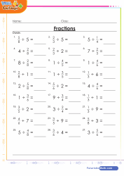 6th grade math fractions worksheet