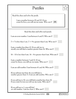 Number puzzles | 1st grade, 2nd grade Math Worksheet | GreatSchools
