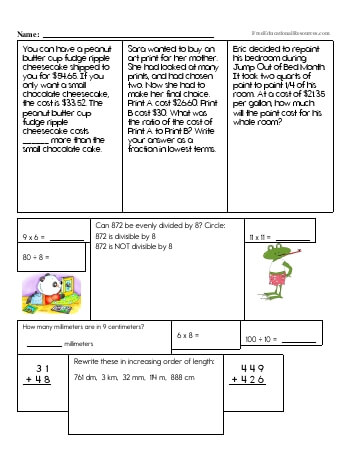 6th Grade Math Review Worksheets | FreeEducationalResources.com