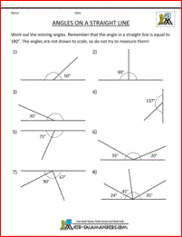 6th grade math worksheet angles