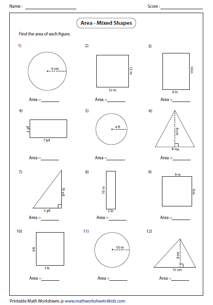 6th grade math worksheet geometry