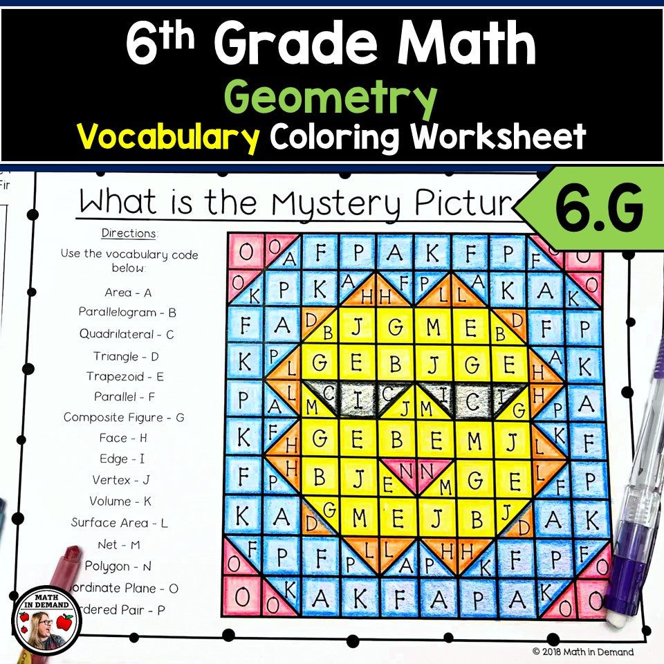 6th grade math worksheet geometry