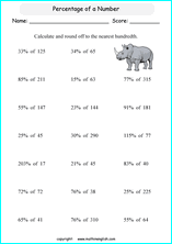 6th grade math worksheet percentages