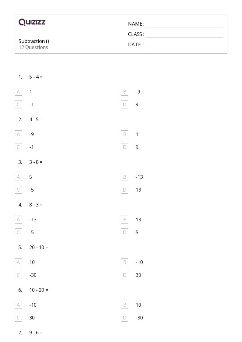 50+ Math worksheets for 6th Grade on Quizizz | Free &  Printable