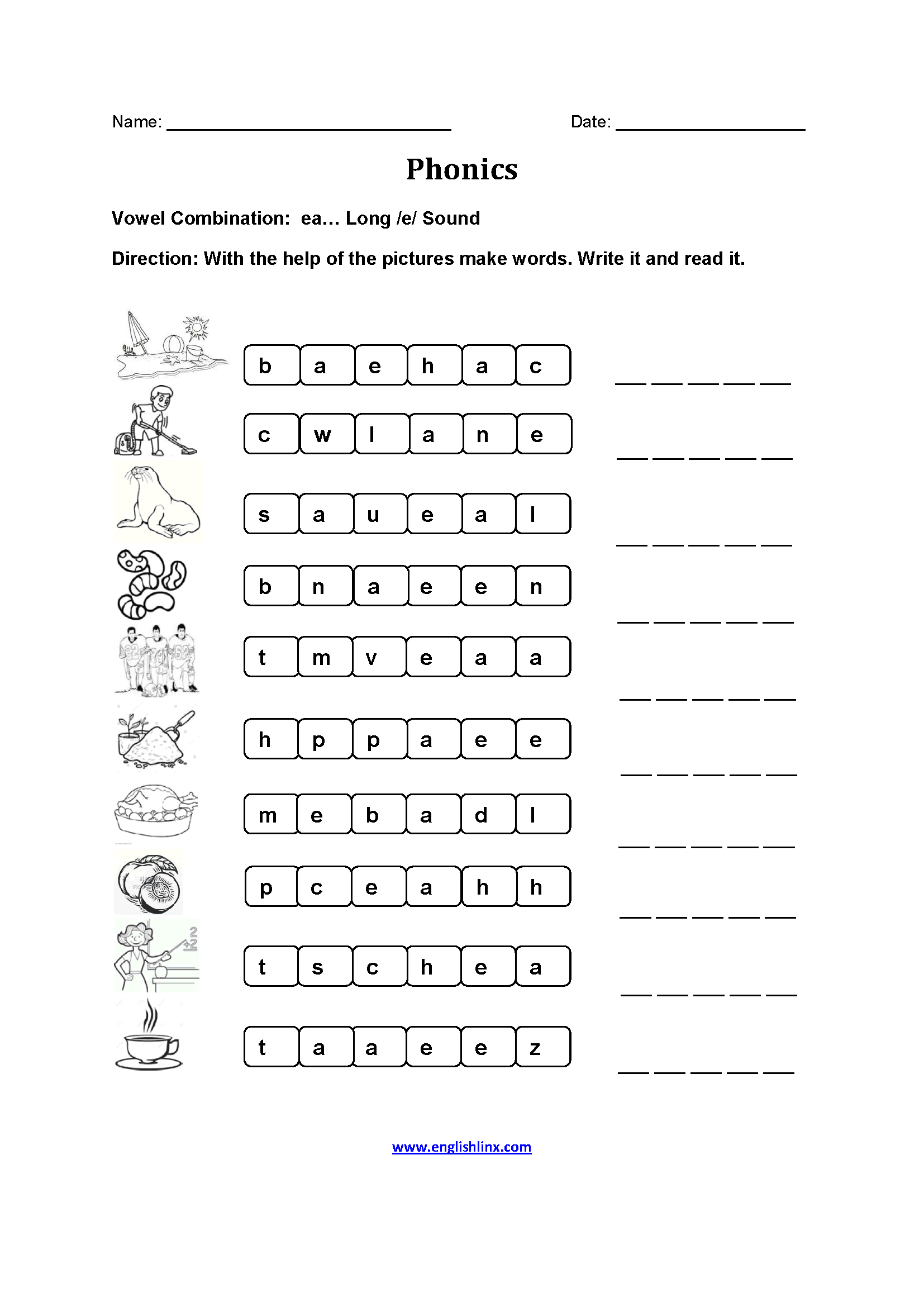 worksheets library | Phonics Worksheets