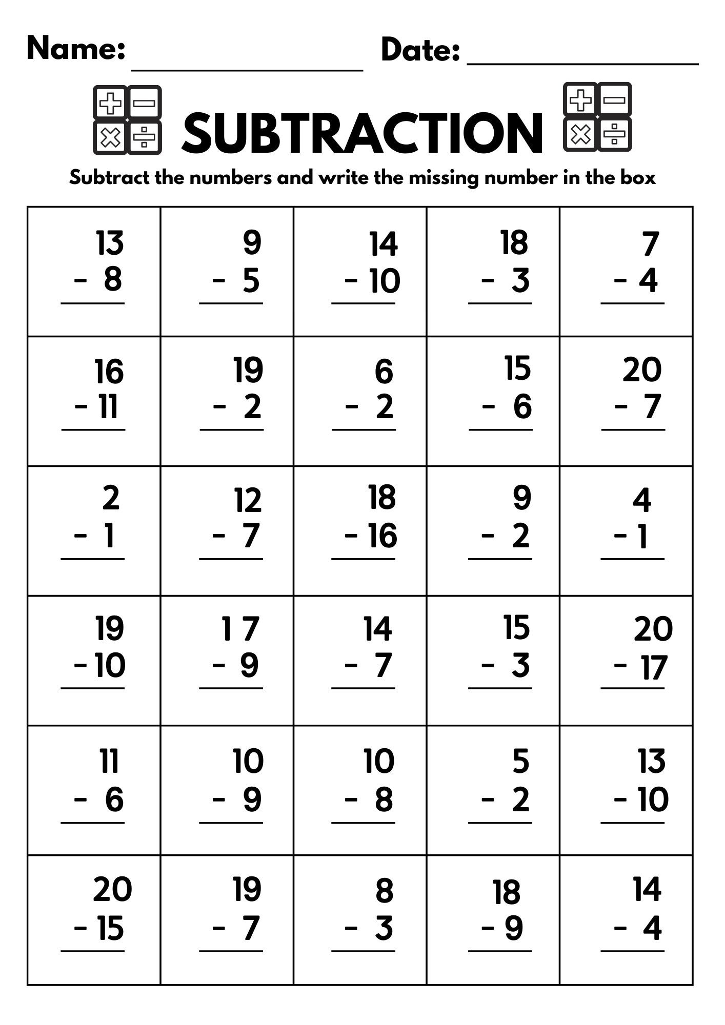 6th Grade Printable Subtraction Worksheets Practice Math Skills 6th Grade Printable Subtraction Worksheets Practice Math Skills